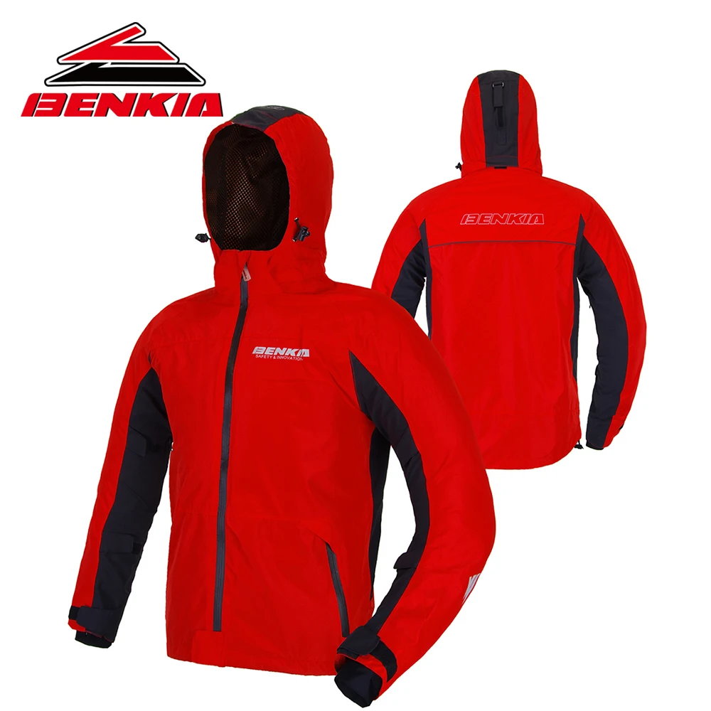 

BENKIA Motorcycle Jacket Reflective Wind-coat Moto Jacket Spring Summer Windbreaker Removable Hood Motorcycle Wind Coat JS24