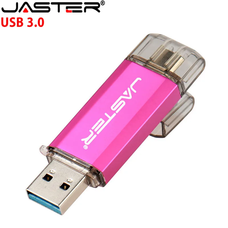 JASTER USB 3,0 type-C OTG USB флешка 64 ГБ 32 ГБ 16 ГБ ручка-накопитель смартфон память Мини USB флешка type-C 3,1 двойной разъем