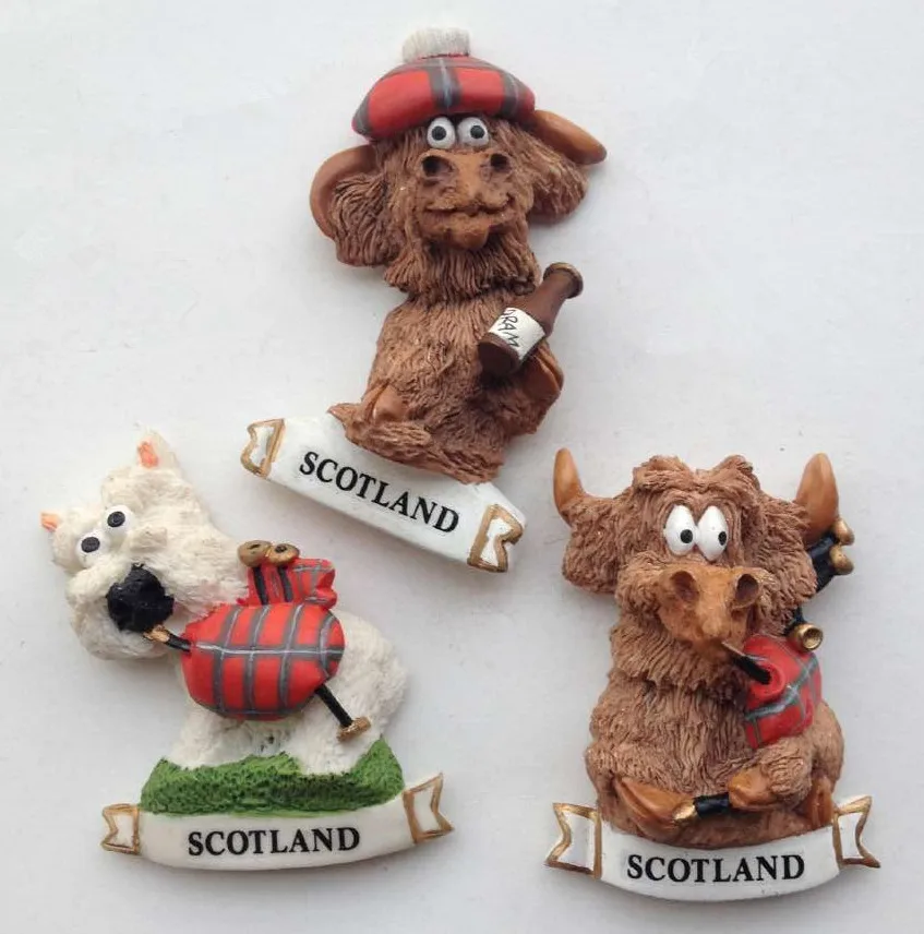 Hot Sale Scotland Cute Animals 3D Fridge Travel Souvenirs Home