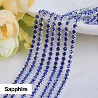 3yards/piece 17colors glass crystal Rhinestones chain, Gold bottom sew on Cup Chains For diy Sewing Clothes Accessories
