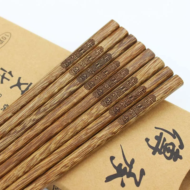 10 пар натуральный каштановый венге деревянные палочки установить японском стиле суши ручной работы деревянный рубить палки значение подарок Хаши Chopstick
