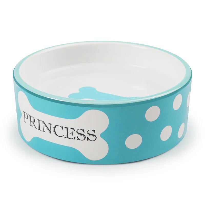 Керамическая миска для домашних животных корм собак и кошек подачи воды синяя