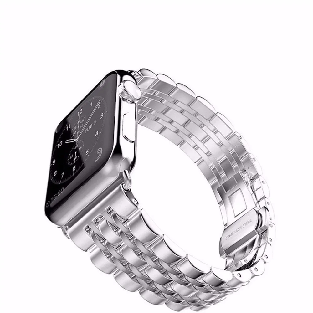 Ремешок из нержавеющей стали для Apple Watch 4 44 мм 40 браслет iwatch ремешок часов аpple 42 38 3