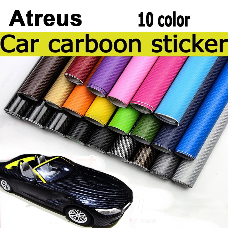 

Atreus 10color 30*127cm Car-styling Carbon Fiber Sticker For BMW e46 e39 e36 X5 6 Audi a4 b6 a3 a6 c5 Renault duster Lada granta