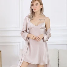 Шелк длинный женский халат и платье наборы с поясом выдалбливают Кружева Элегантный женский халат и сексуальная ночная рубашка sp0129