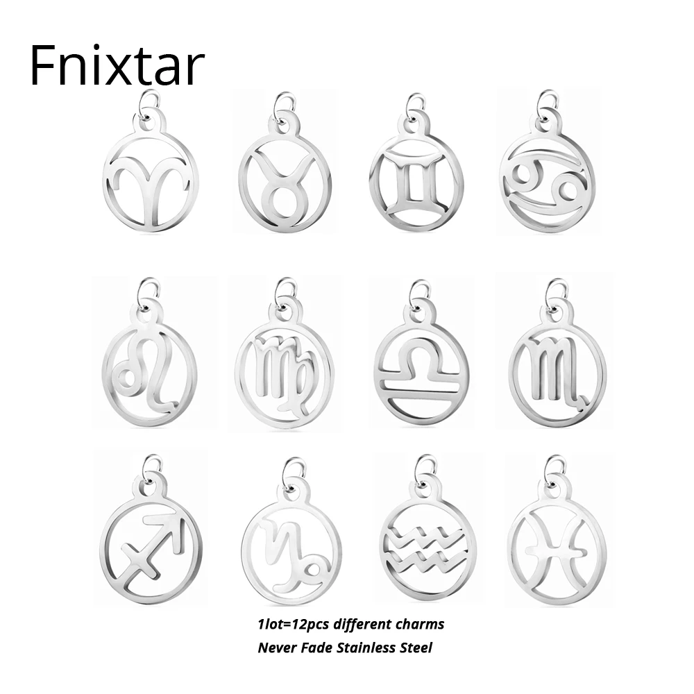 Fnixtar из нержавеющей стали 12 знаков зодиака DIY созвездие Металлические Мини