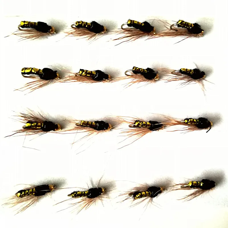 KKWEZVA 40pcs golden bee fly fishing lure set Artificial bait trout fly fishing lures hooks tackle with box Butterfly Insect