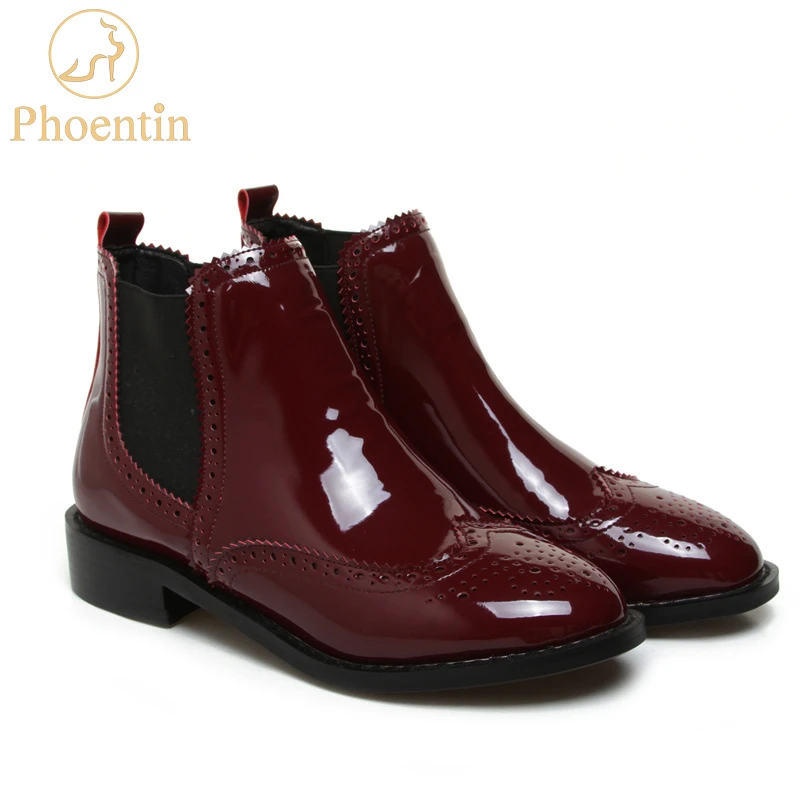 Phoentin wine red womens chelsea boots 