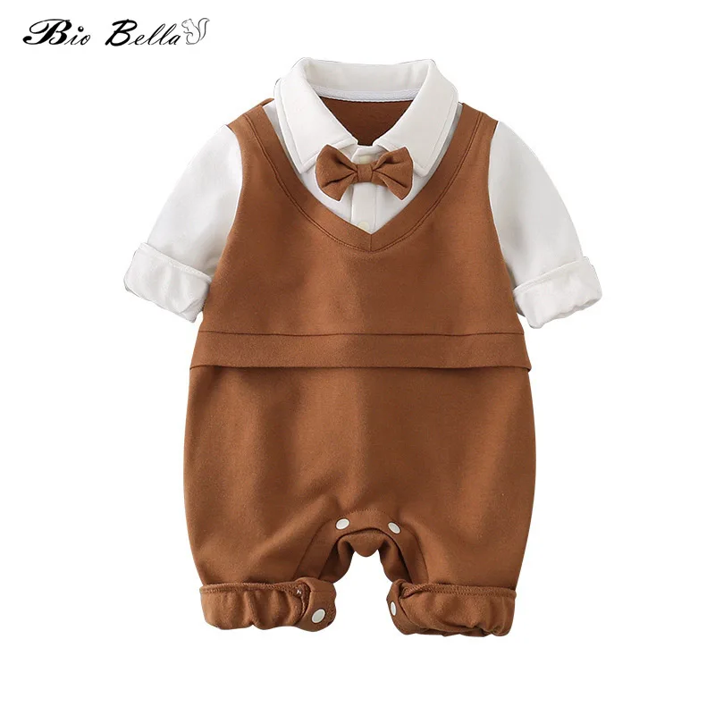 

3bag Autumn/Spring Boy Romper Jumpsuit Wedding Party 1St Birthday Gentleman Rompers Clothes Kids Toddler Clothing