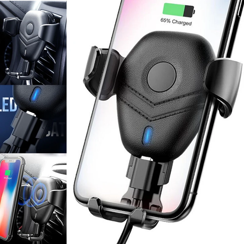 Buy Car Mount Qi 10W Wireless Charger For iPhone XS Max X XR 8 Plus Fast