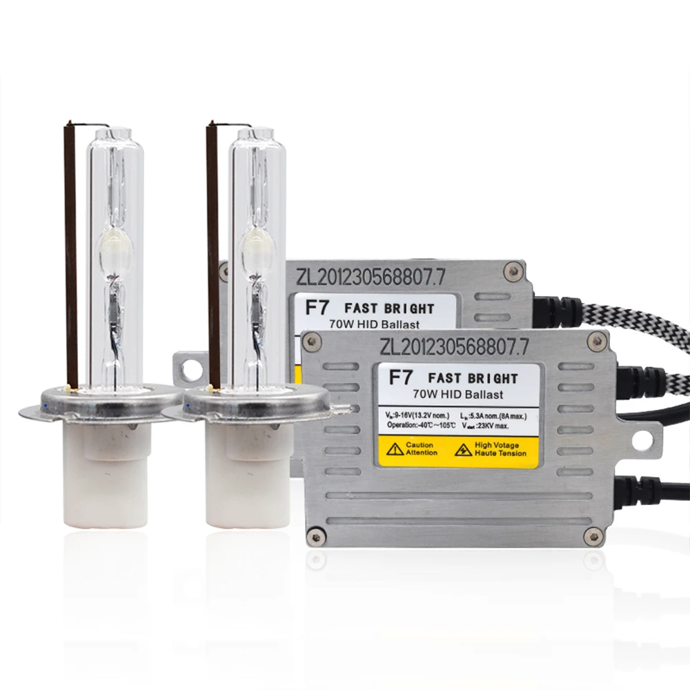 70W H1 H7 H11 9005 9006 D2H Fast Bright HID Kit Ceramics HID Bulb 4300K 5000K 6000K 8000K DLT F7
