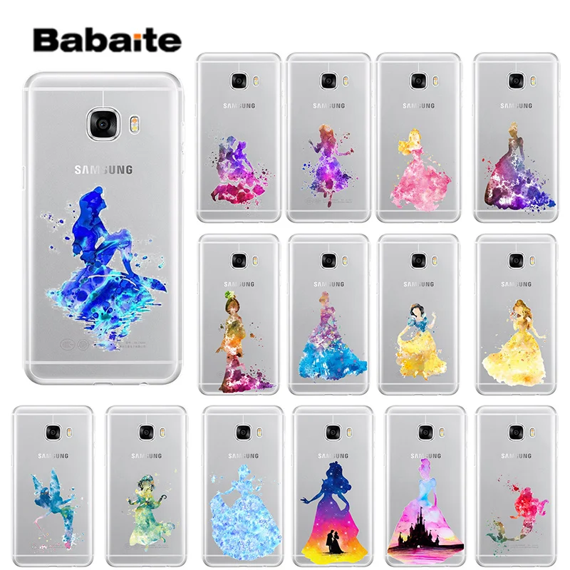 

Babaite Watercolor Alice Princess Ariel Soft Silicone TPU Phone Cover for Samsung S5 S6 S6 edge S6edge Plus S7 S8 S9 Plus Cover
