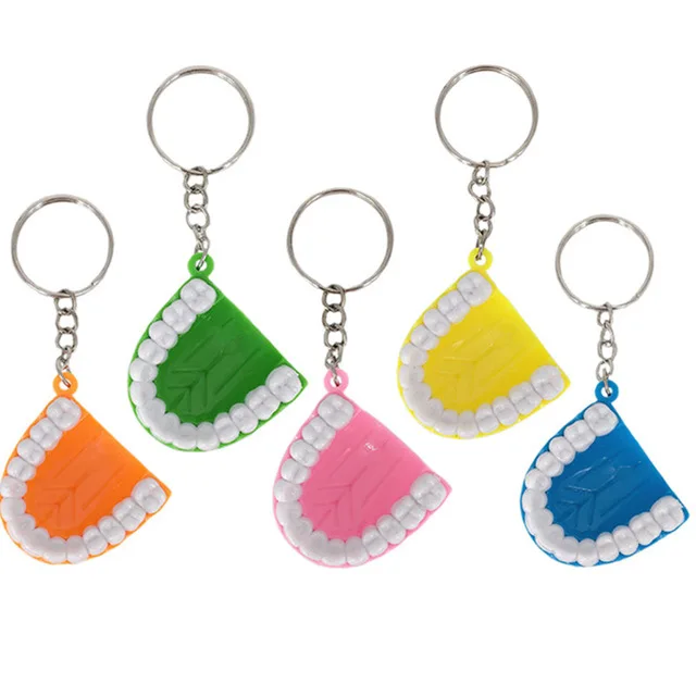 10 Pcs New Dental Tooth Keychain Resin Molar Upper Jaw Model Shape