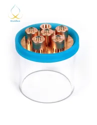 Glass bubble plates section  with copper bubble plate for  distillation.