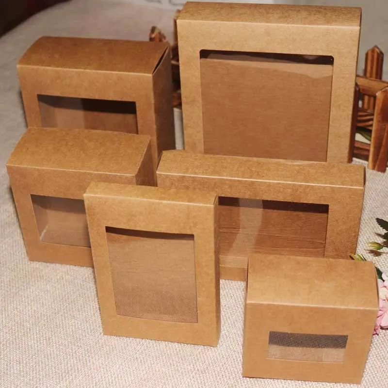 10 шт. DIY винтажная цветная подарочная коробка из крафт бумаги посылка с