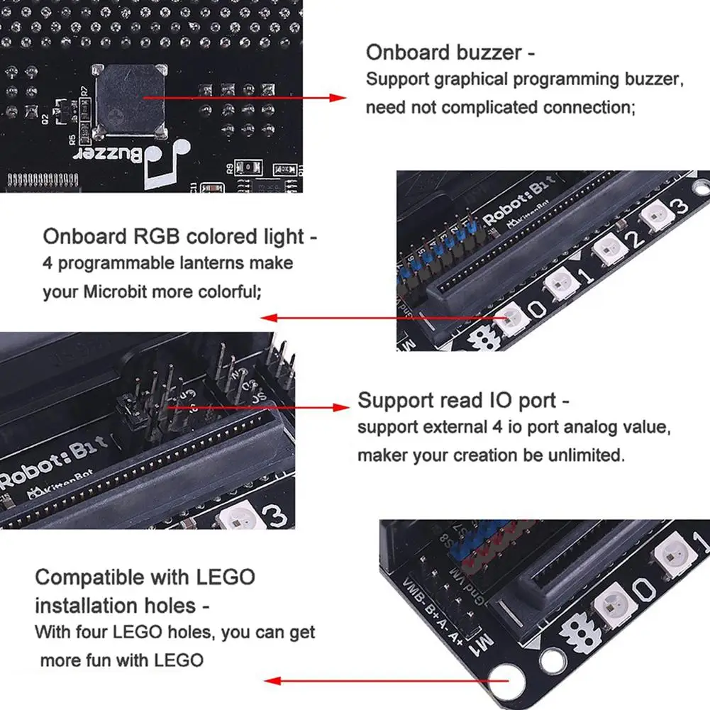 1 шт. Плата расширения для Microbit Robotbit V2.0 поддерживает Makecode автономный режим