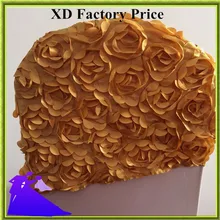 Marious/Лидер продаж, золотой свадебный дешевый стул с цветочным рисунком, с капюшоном и розочками, неправильная накидка для стула, банкет