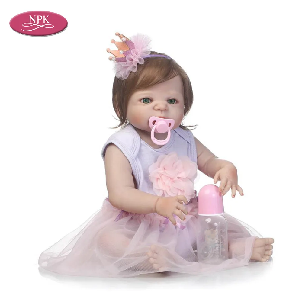 

NPK Full Silicone Reborn Baby Doll Toys for Girls 57CM Vinyl Realistic Babies Dolls Bathe Toy Lifelike Princess Toddler Bonecas