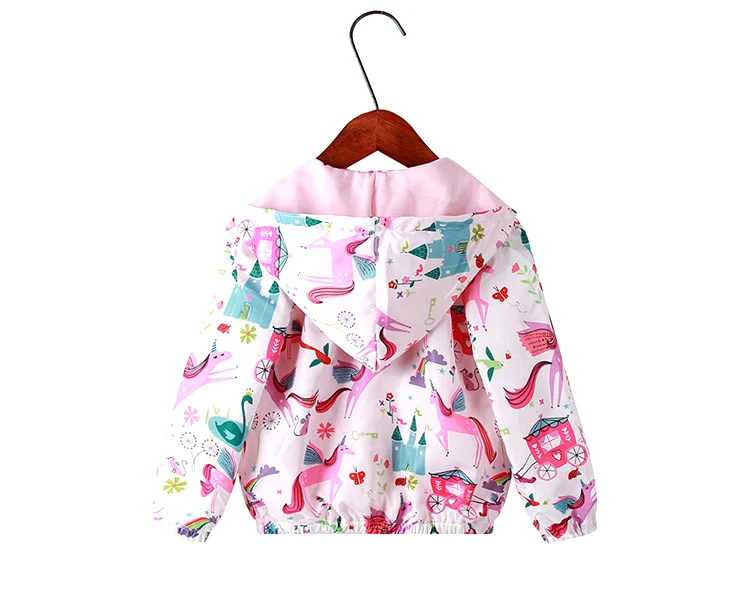 Jaquetas para Meninas Flor com Capuz Primavera Outono Crianças Outerwear Meninas Moda Cavalo Imprimir 2-8y Animal Estilo Roupas 2020 8 Cheap Jaquetas e casacos