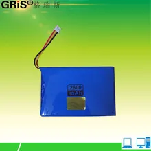 7 4V lithium battery 606090 706090 2600mAH play machine video mobile DVD EVD three 3 wires