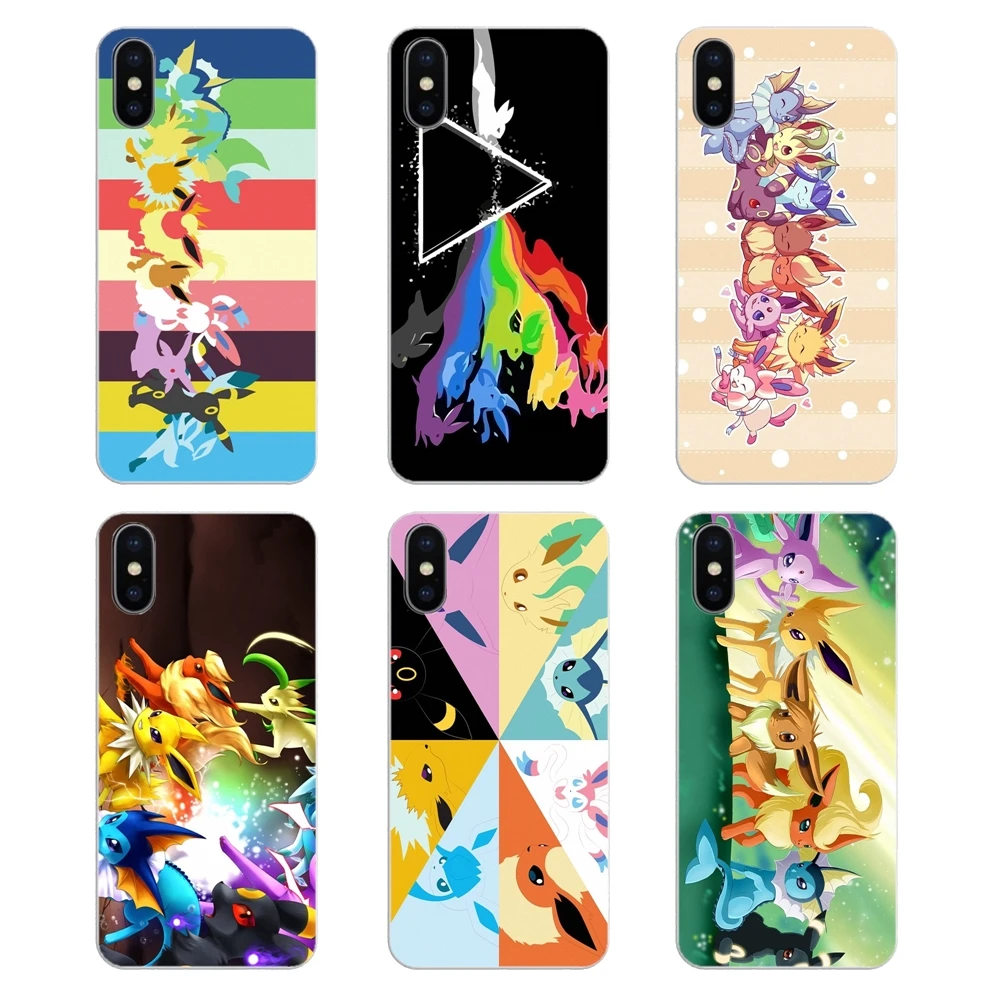 

Transparent Soft Shell Cover For Xiaomi Mi A1 A2 5X 6X 8 lite SE Pro Max Mix 2 2S 3 Mi5 Mi5S Rainbow Pokemon Eevee Evolution Art