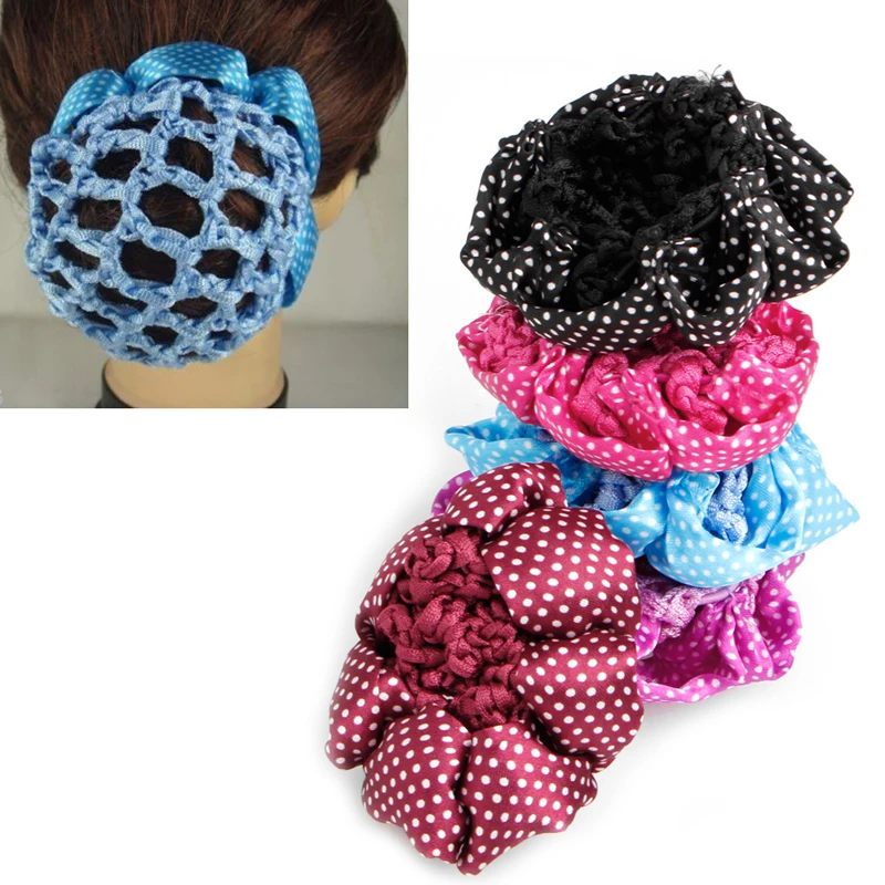 5Pcs Women Ballet Dance Skating Bun Cover Snood Hair Net Hair Accessories Polyester Crochet