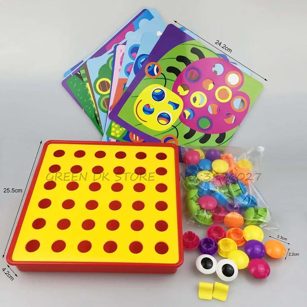 Детские развивающие игрушки креативный Мозаичный набор для ногтей гриб художественные детские 3D Пазлы игрушки подарок для малышей веселые детские игрушки подарки - Цвет: without color box