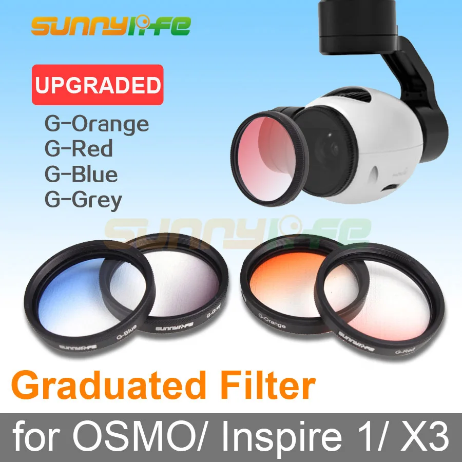 1 Pc Sunnylife Lens Filter Laureato Filter Laureato Arancione/Rosso/Blu/Grigio X3 Filtro Per Dji Osmo /Osmo +/Inspire 1