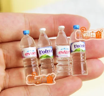 

MINI Dollhouse Evian Volvic mineral water miniature furniture accessories realistic