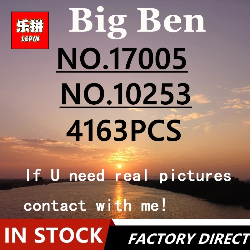 

LEPIN IN STOCK 4163pcs 17005 Big Ben Elizabeth Tower Model Building Kits Blocks Bricks DIY Toys Compatible Legoing 10253