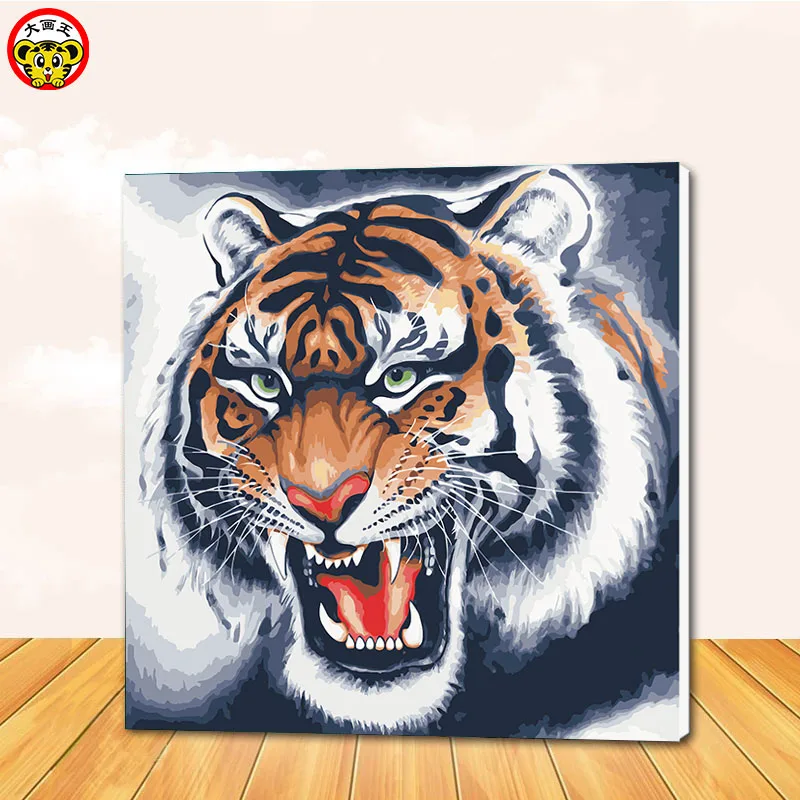 Области окраски подарки ручной работы дикие цифры окраски их собственный Hutou головы свирепый властный абстрактный портрет животных коллекционные