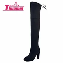 Faux Suede Slim Boots Sexy over the knee high women snow boots women’s fashion winter thigh high boots shoes woman #Y1159855F