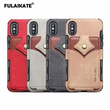 FULAIKATE Maple Leaf Cloth Case for iPhone Xs Max XR Matte Card Pocket Back Cover for iPhone 6s 7 8 Plus Phone Protective Cases protective abs matte back cover case for iphone 5 yellow
