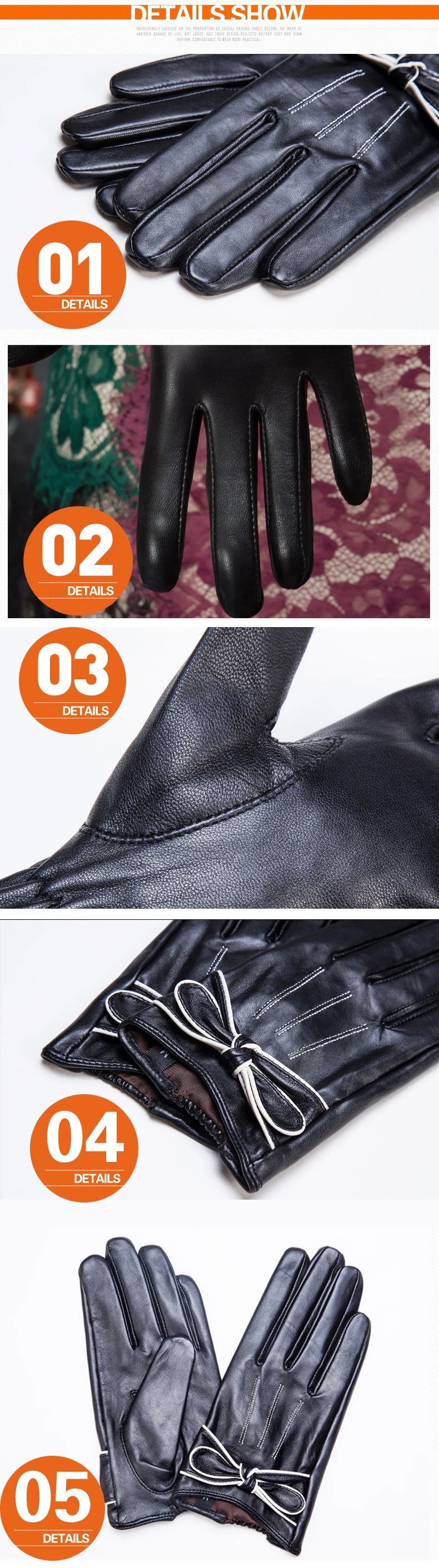 YY8780 женские весенние кожаные простые полосатые черные короткие тонкие перчатки из натуральной овчины для вождения и верховой езды