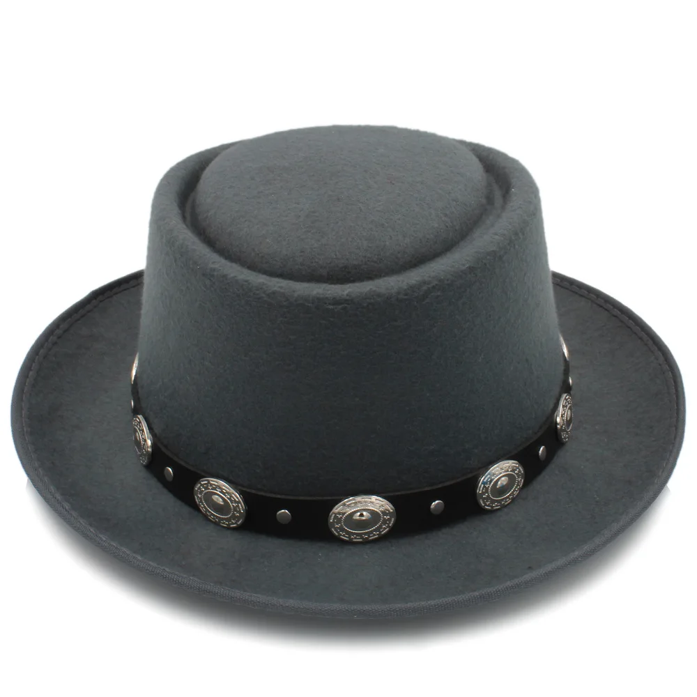 Для женщин Для мужчин шляпа папа шерсти без каблука Fedora Hat для леди джентльмен Картежник канотье Трилби шляпа Размеры 58 см
