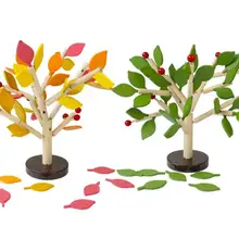 Собранное дерево, дерево, зеленые листья, строительные Монтессори, деревянные игрушки, разделочный блок, Ранняя развивающая игрушка, обучающая игрушка для детей