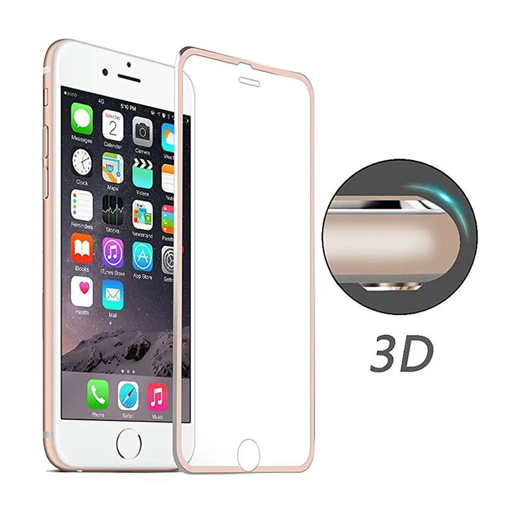 100 шт титановая рамка из металлического сплава протектор экрана для Iphone 7 6 S Plus 3D