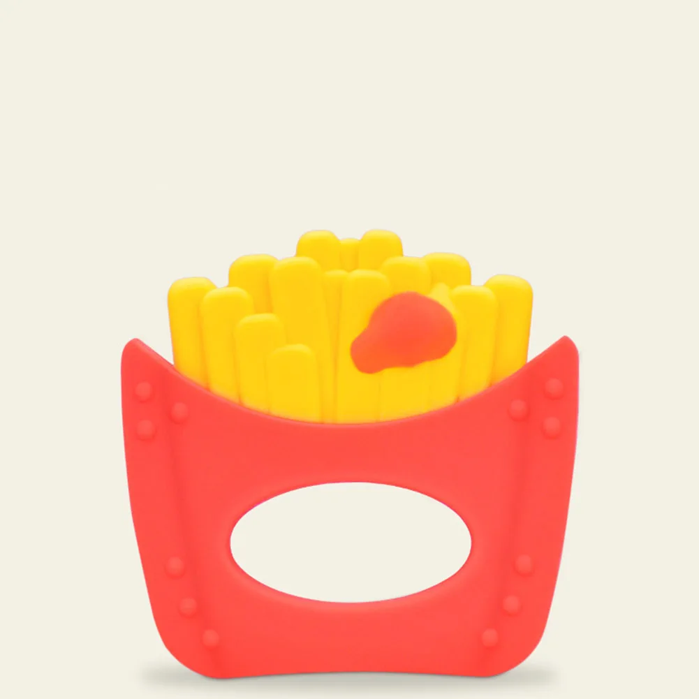 Картофель фри форме ребенок силиконовые зубы игрушка Детские молярная кость для чистки зубов охраны окружающей среды, мягкие игрушки и безопасный зубы игрушка