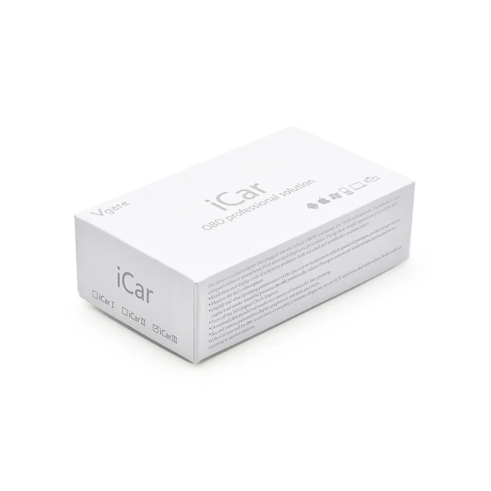 Vgate iCar3 Wifi Elm327 V1.5 OBD/OBDII считыватель кодов iCar 3 сканер для iOS/Android/ПК Диагностический