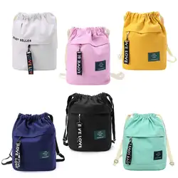 Мода Холст походная сумка на шнурке Cinch мешок портативный повседневное строка Sackpack рюкзаки