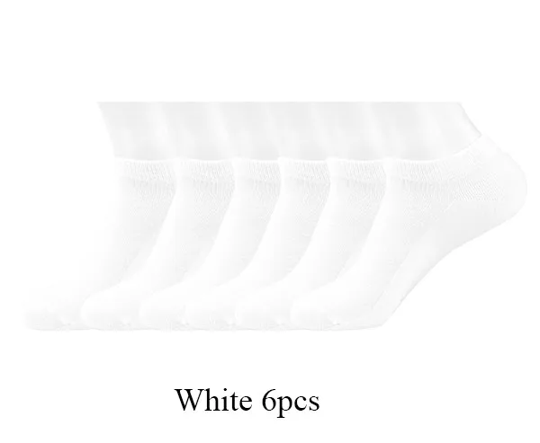 Европейские размеры 33-44) женские хлопковые носки ультратонкие Женские однотонные брендовые носки 4 размера 6 пар/лот женские носки LANGSHA - Цвет: White 6