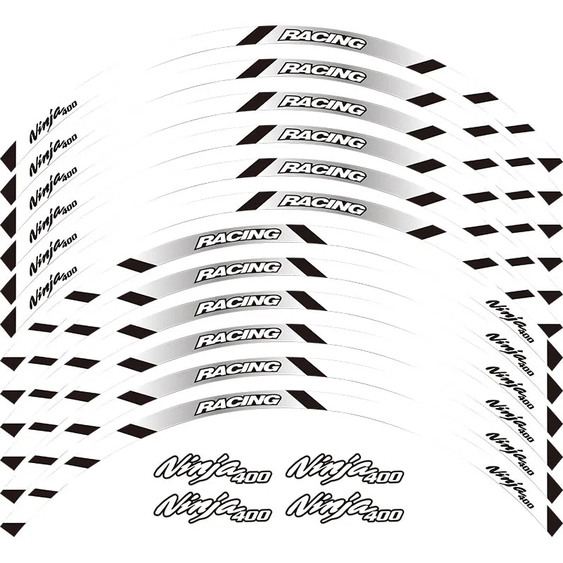 Мотоцикл передний и задний край внешний обод наклейки для Kawasaki ninja 400 колесные наклейки Светоотражающие Водонепроницаемые наклейки
