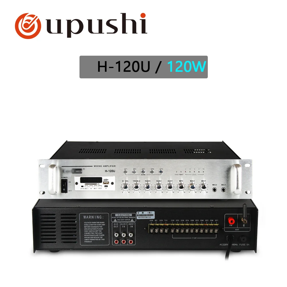 120W Oupushi bluetooth домашний усилитель 60 Вт, 120 Вт, 180 Вт, 240 Вт, 360 Вт, 500 Вт pa Усилитель 5 зон usb аудио усилитель с sd-картой, fm - Цвет: 120W