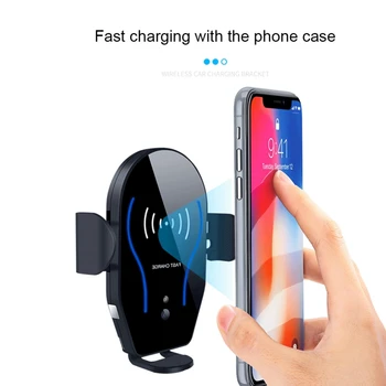 

Wireless Car Charger Mount, Infrared Sensor Auto Clamping Air Vent Phone Holder