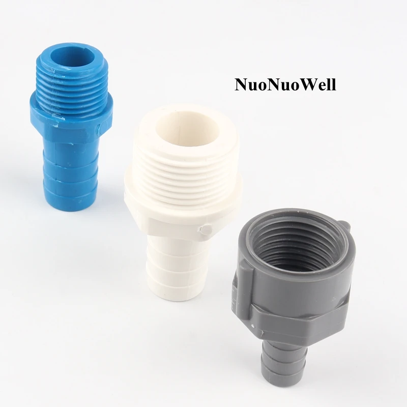 

50pcs 1/2" 3/4" Thread To 8~16mm Pagoda Joints PVC Tube Adapter Irrigation Water Pipe Connectors Aquarium Fish Tank Hose Joint