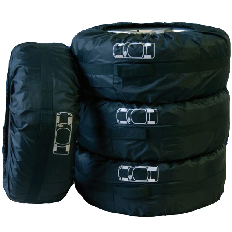 4PCS Universal Car Spare Tyre Cover Garage Tire Case Automobile Tire