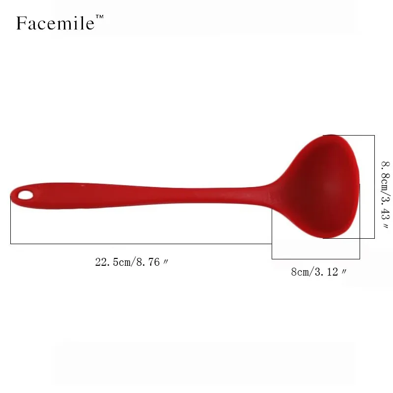 Подарок Facemile 2 шт. твердое покрытие кухня выпечки приготовления пищи силиконовая ложка для смешивания со стальным сердечником ZH010