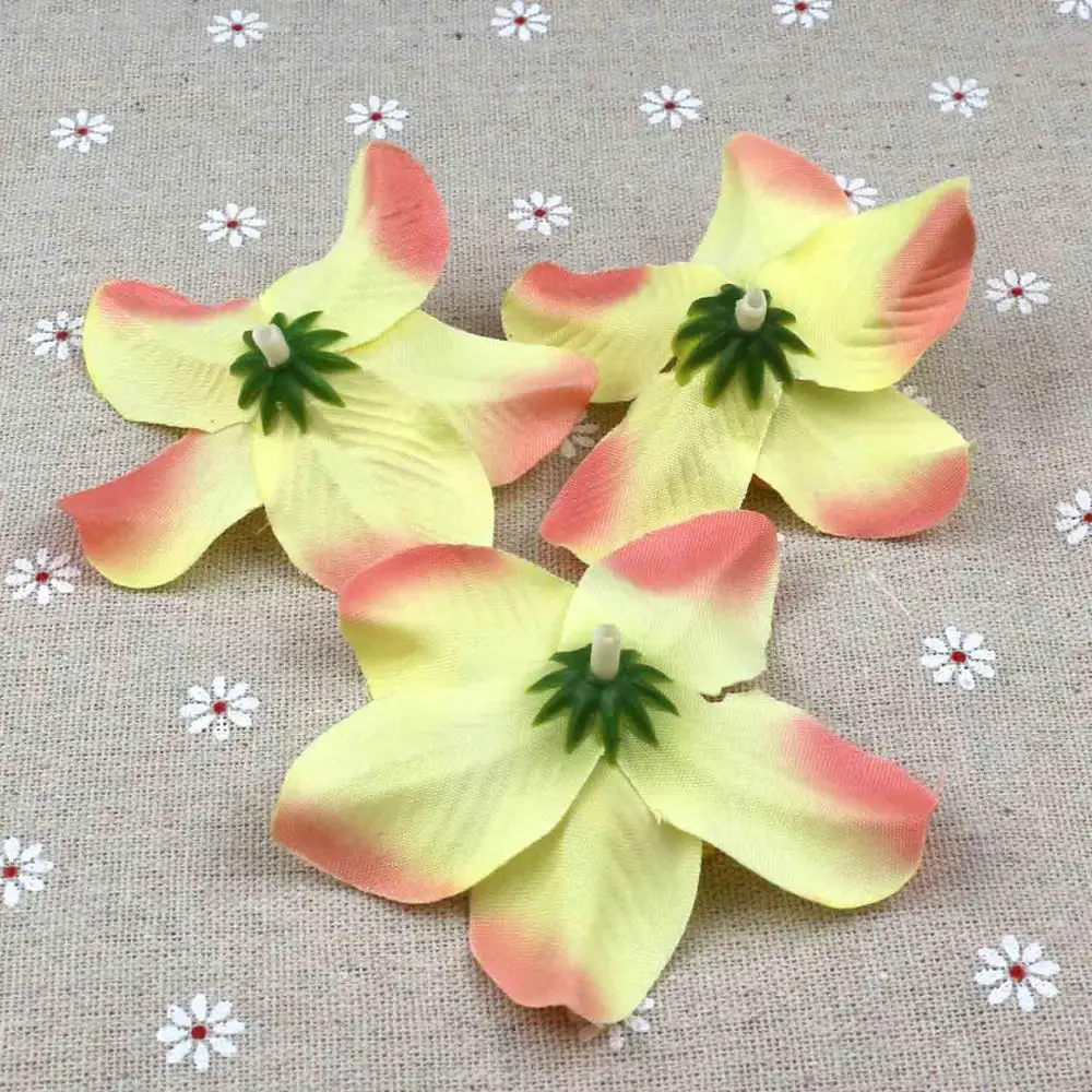 Light Pink Artificial Flower Heads Bulk Flowers Silk Carter orchid 20 Heads For Home Decor Corsage Flowers Cake Topper