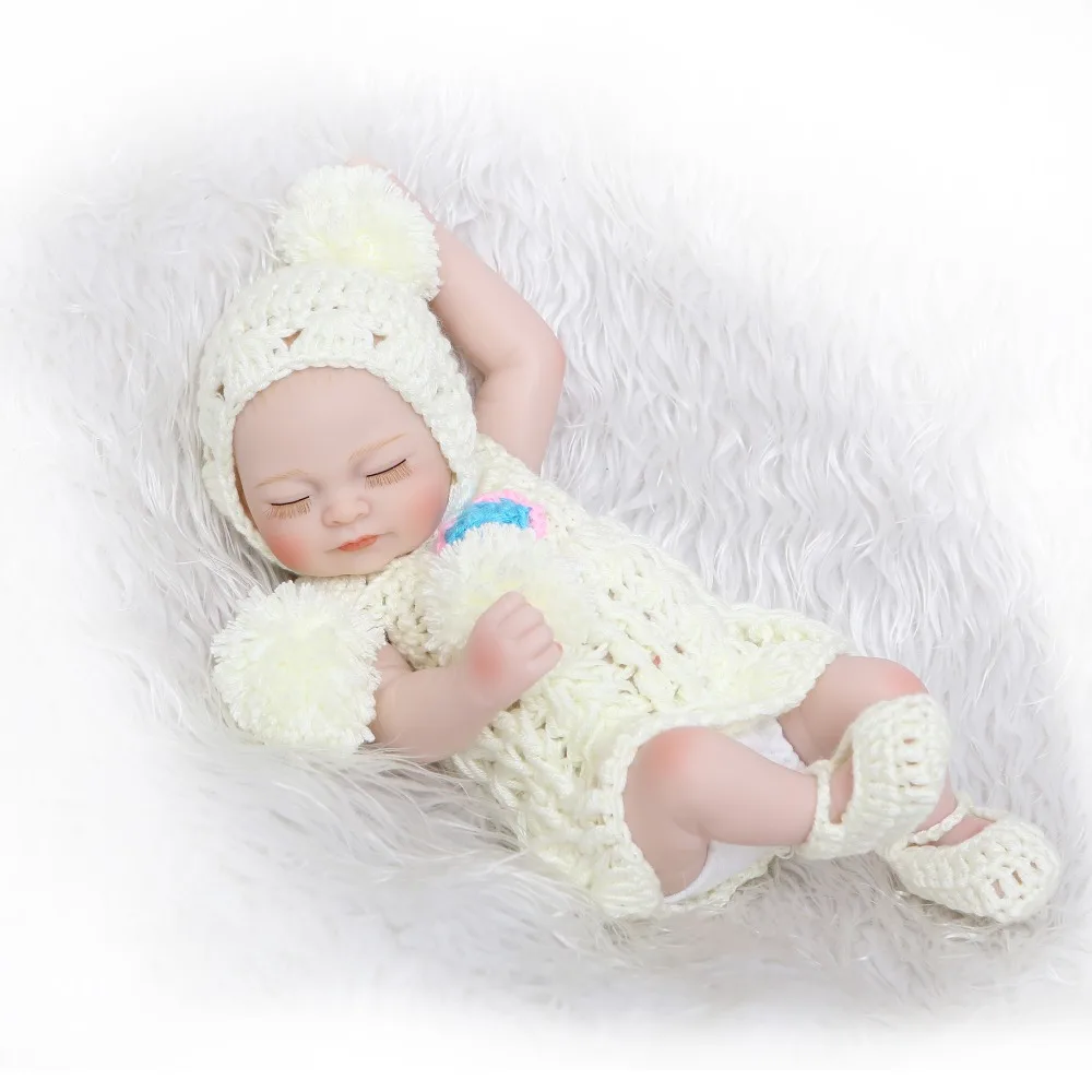 

NPK Doll Mini 11 Inch Full Body Silicone Reborn Dolls Sleeping Newborn Babies Bebe Reborn Realistic Doll For Kids Gift Bath Toys
