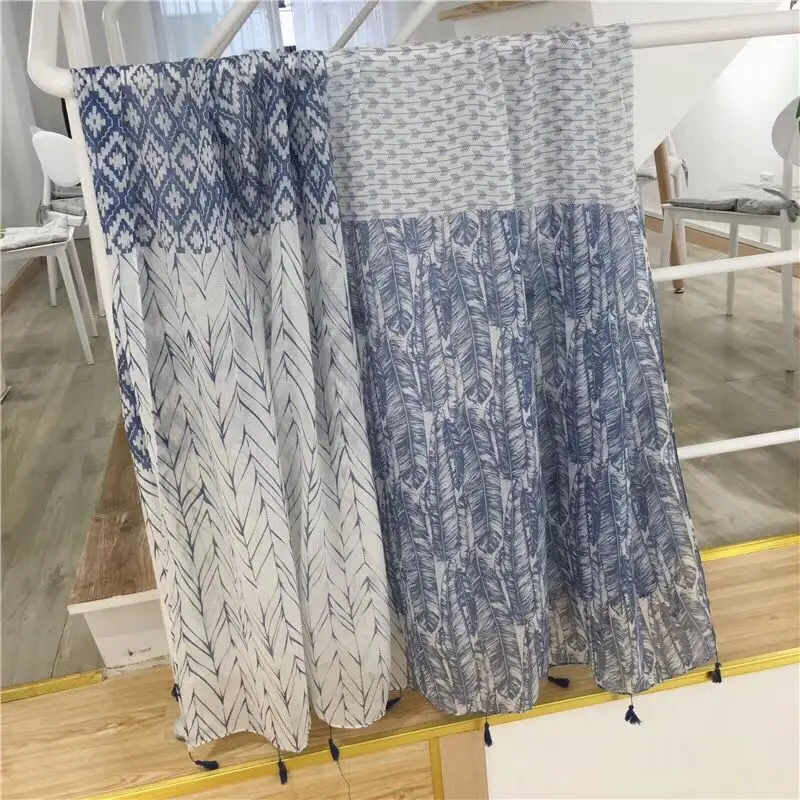 

Women fashion 2019 feather scarf,geometric shawl,stole,shawls and scarves,Cotton summer head scarf hijab,foulard soie,ponchos